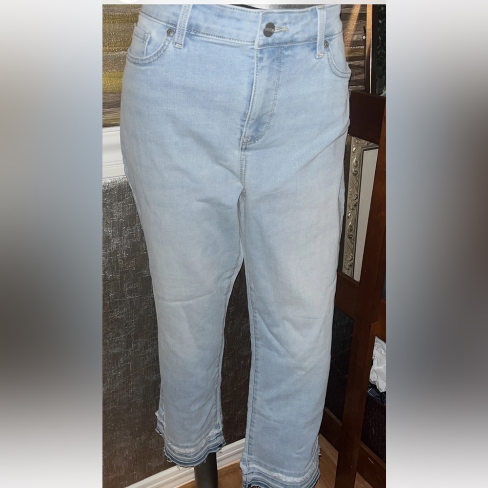 NYDJ Frayed Hem Denim Cropped Jeans Size 16 New